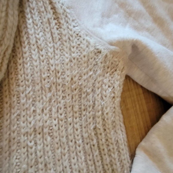Talbots Sweater Cardigan Top Women Large Beige Tan Wool Knit Open Casual Office - Picture 6 of 12